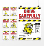 Set of Forklift Safety Posters
